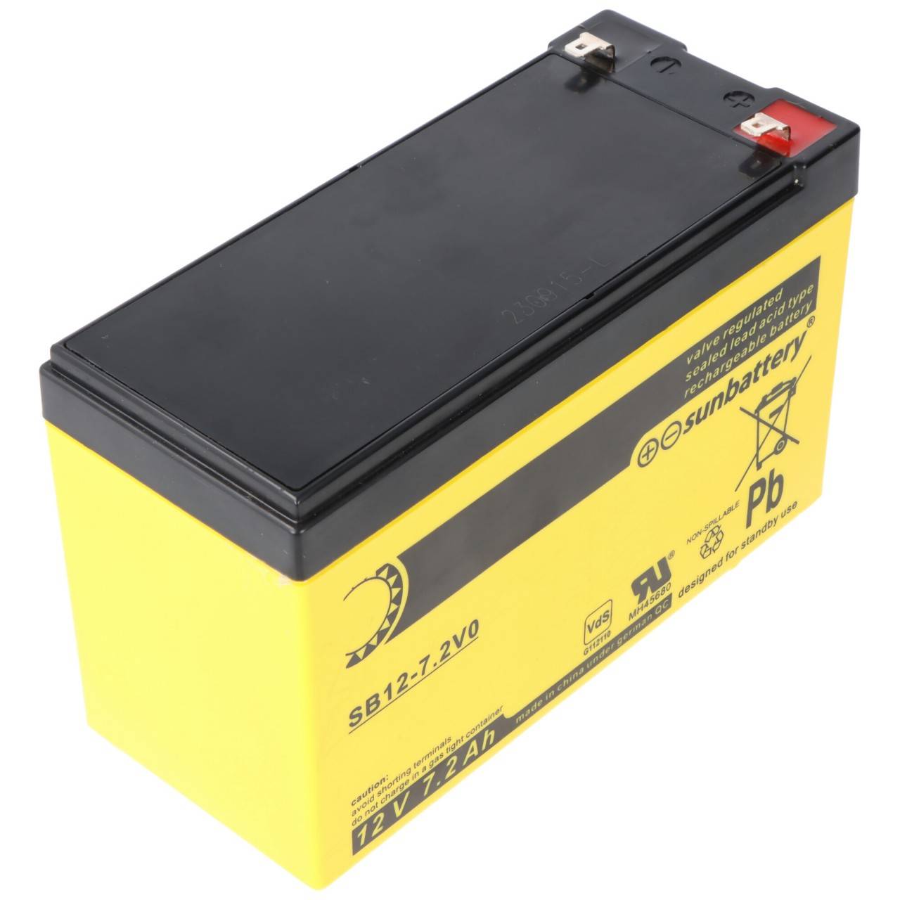 Sun Battery SB12-7.2V0 Akku, 12V 7,2Ah, 7.2-12L, AGM Bleiakku-2