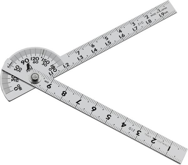 FAMEX Shinwa 62995 Winkelmesser aus Edelstahl Gradmesser No.40 - 90°, 10cm, 12555