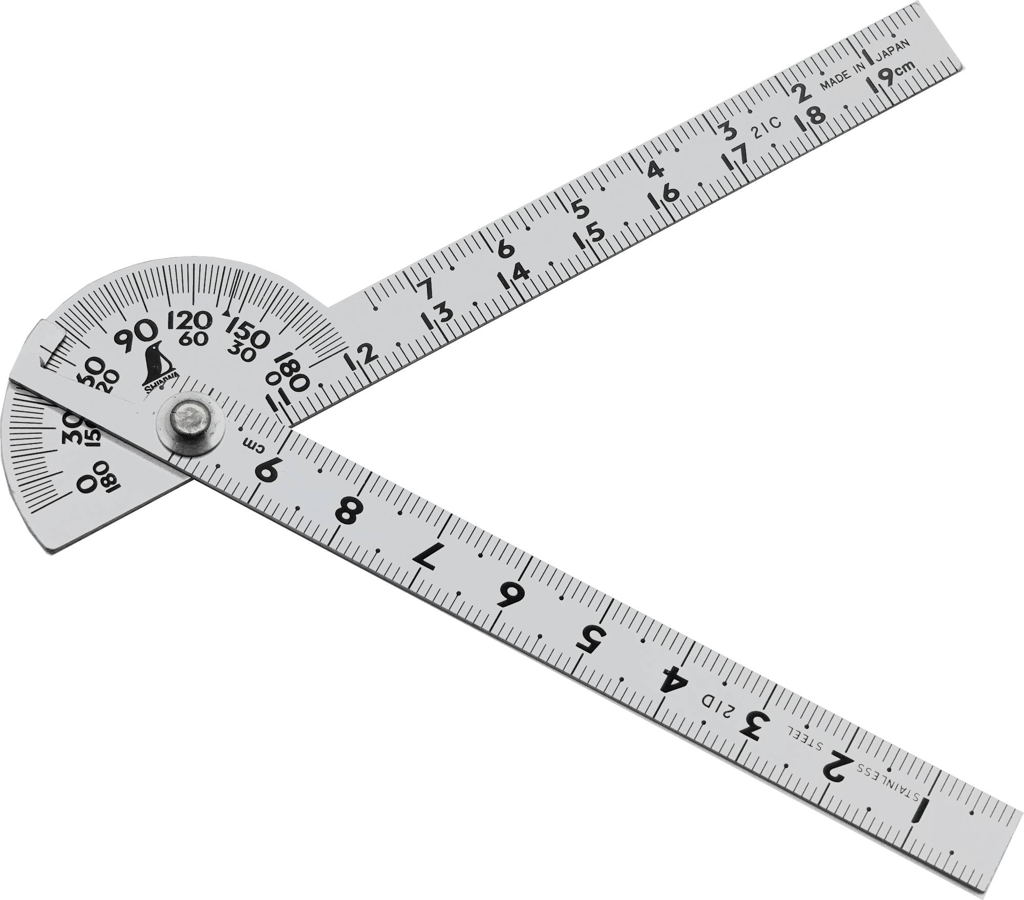 FAMEX Shinwa 62995 Winkelmesser aus Edelstahl Gradmesser No.40 - 90°, 10cm, 12555-0