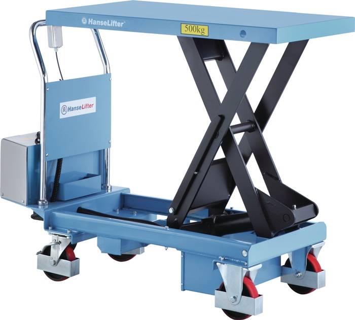 Scherenhubtischwagen Trgf.500kg Hubber.440-1025mm Doppelschere Elektro-0