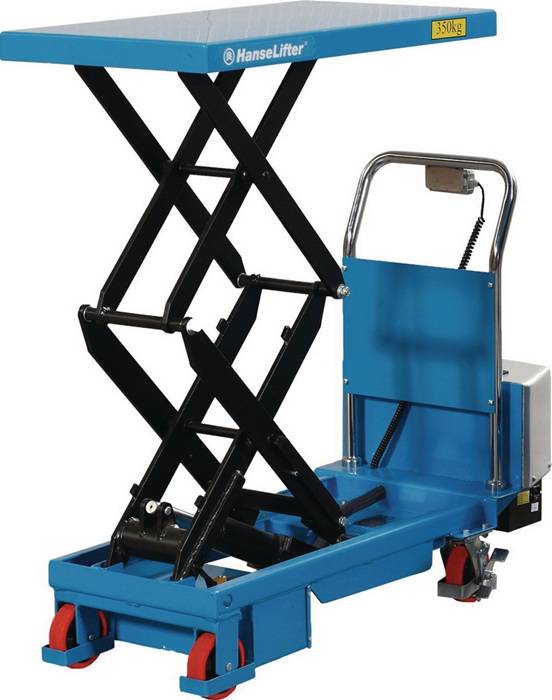 Scherenhubtischwagen Trgf.350kg Hubber.370-1330mm Einfachschere Elektro