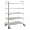 Kongamek Etagenwagen mit 5 Böden 900x440mm pulverbeschichtet und verzinkt 24mm Rand ohne Bremse