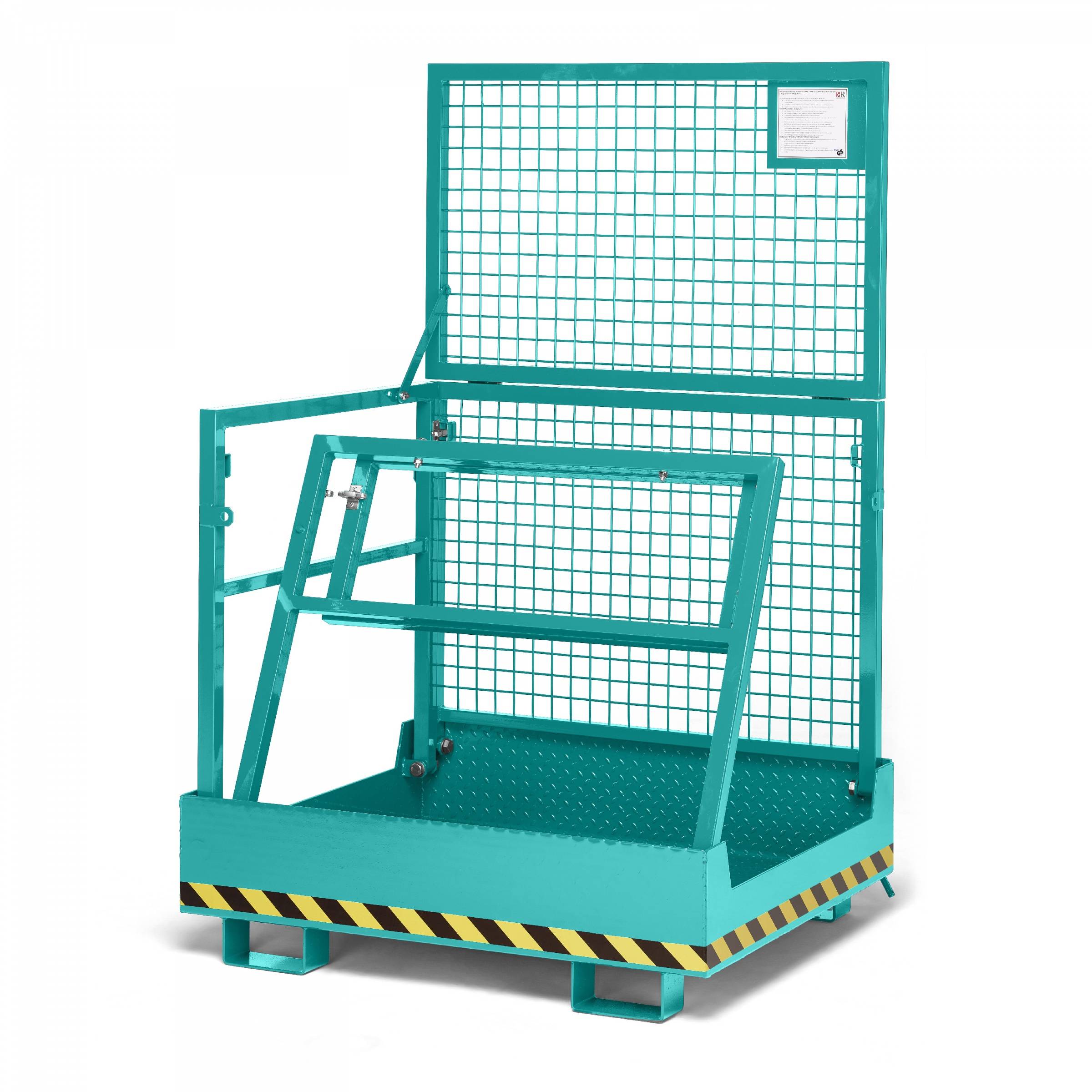 R+R Industrietechnik Arbeitskorb Typ RAK-Compact 1200x1080x1910mm RAL5018 Türkisblau-0