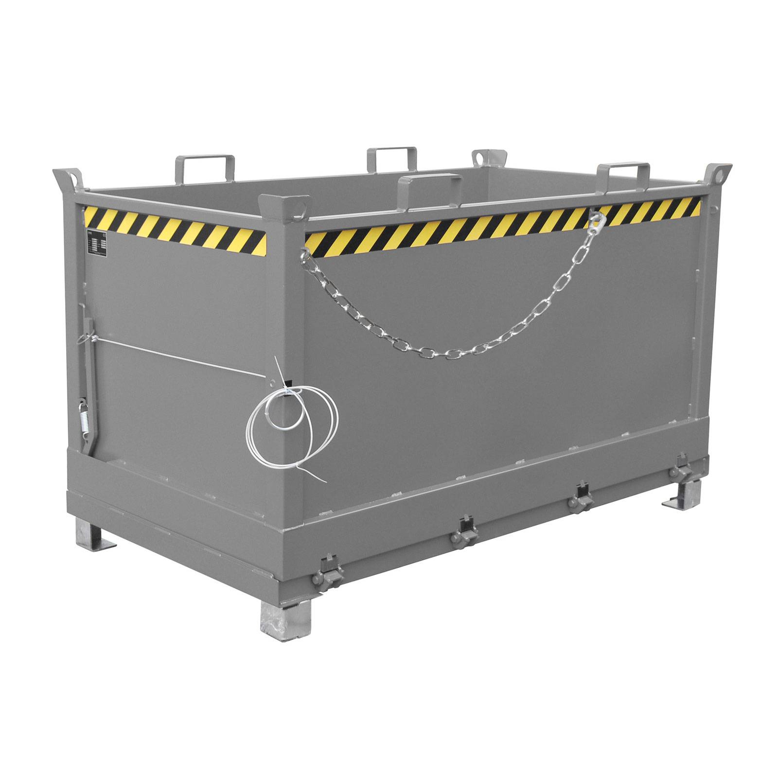 Bauer Klappbodenbehälter FB 1500, lackiert, Mausgrau-0