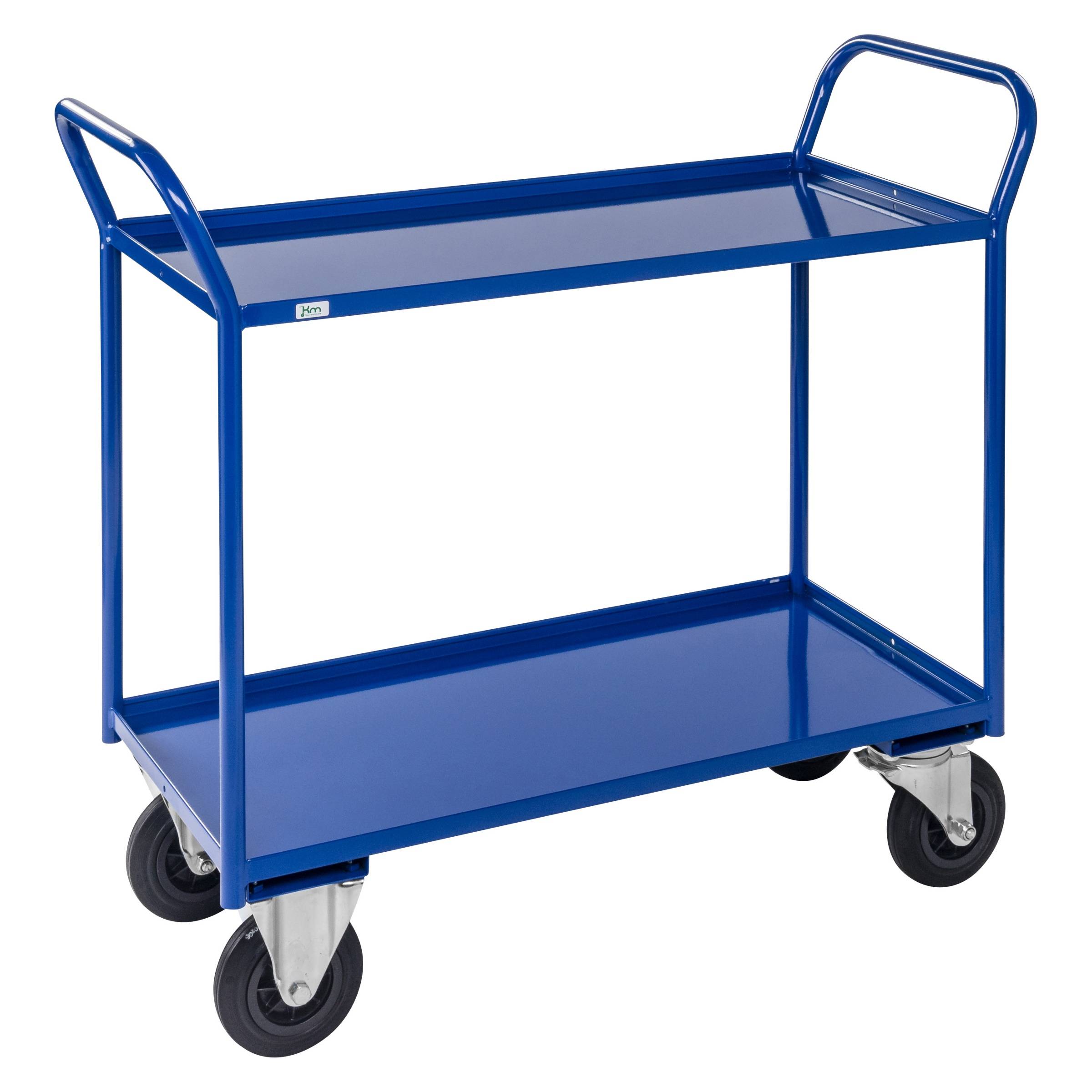 Kongamek Etagenwagen voll verschweisst in blau mit 2 Böden 940x440mm Ladefläche und 24mm Rand mit-0
