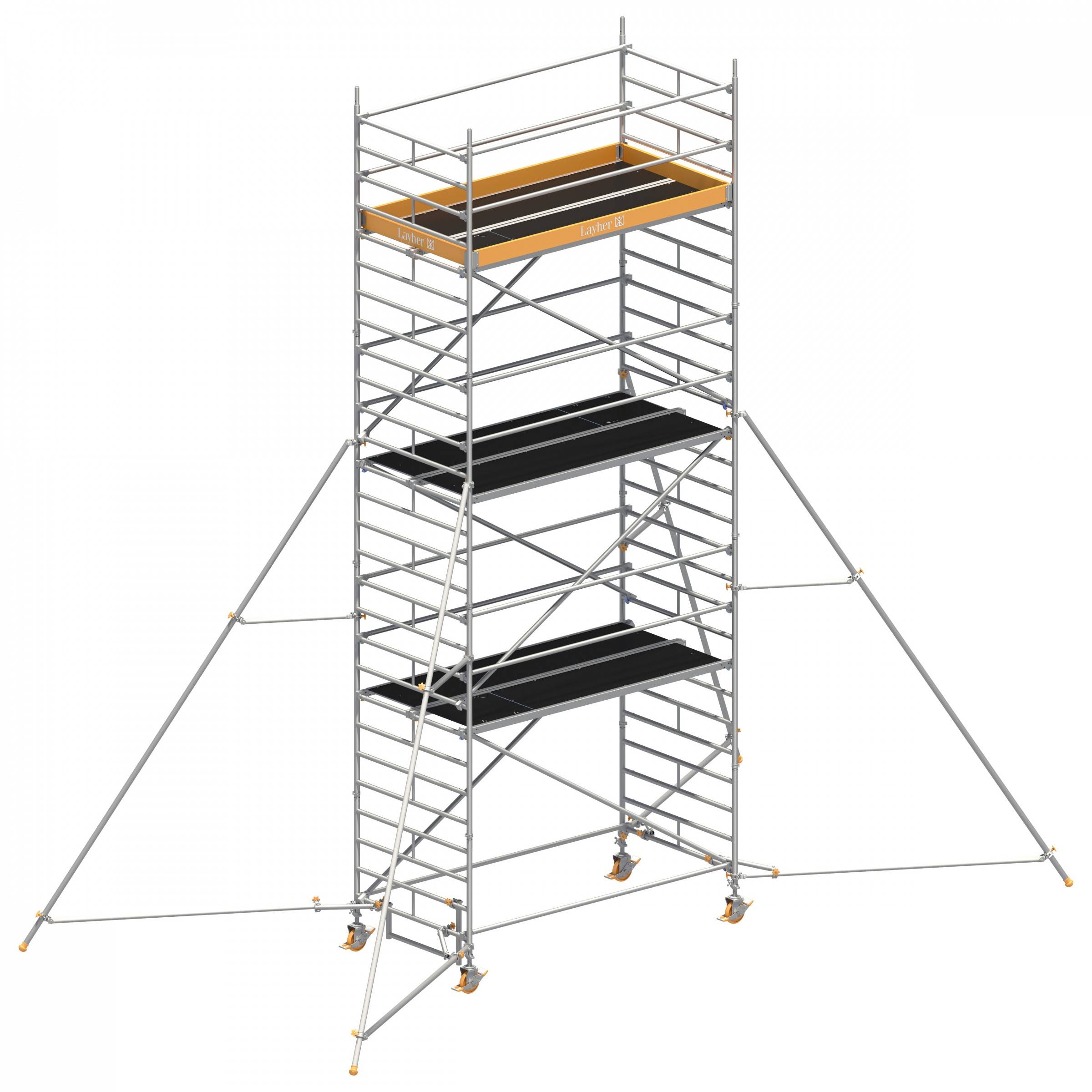 Layher Rollgerüst Uni Breit P2 mit Gerüststützenlänge 5,0m, 8,20m AH-0