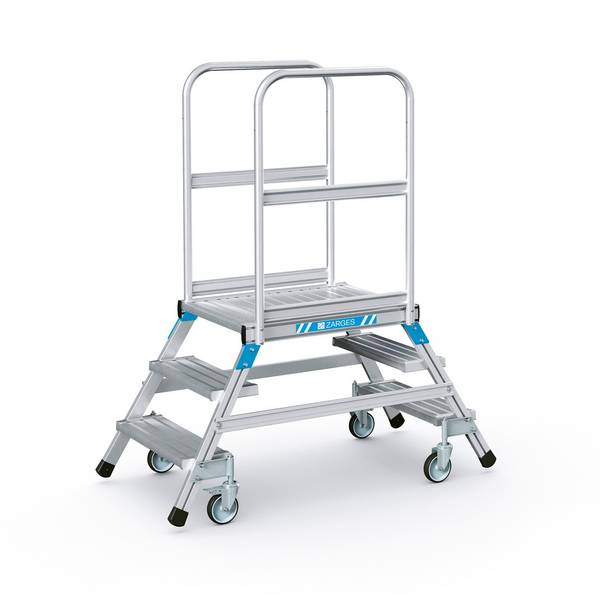 Zarges Podestleiter fahrbar mit 2x3 Leichtmetall-Stufen