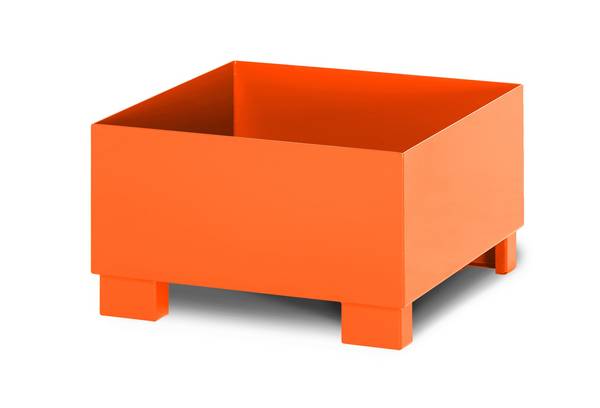 RR Industrietechnik Auffangwanne aus Stahl für 1x 200 Liter Fass ohne Gitterrost RAL 2004 reinorange