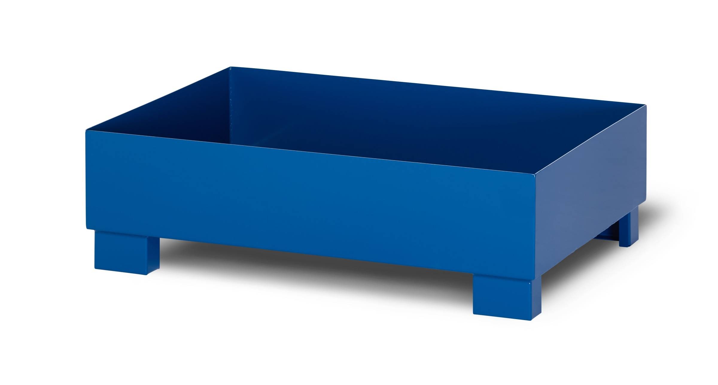 RR Industrietechnik Auffangwanne aus Stahl für 2x 200 Liter Fass ohne Gitterrost RAL 5010 enzianblau-0