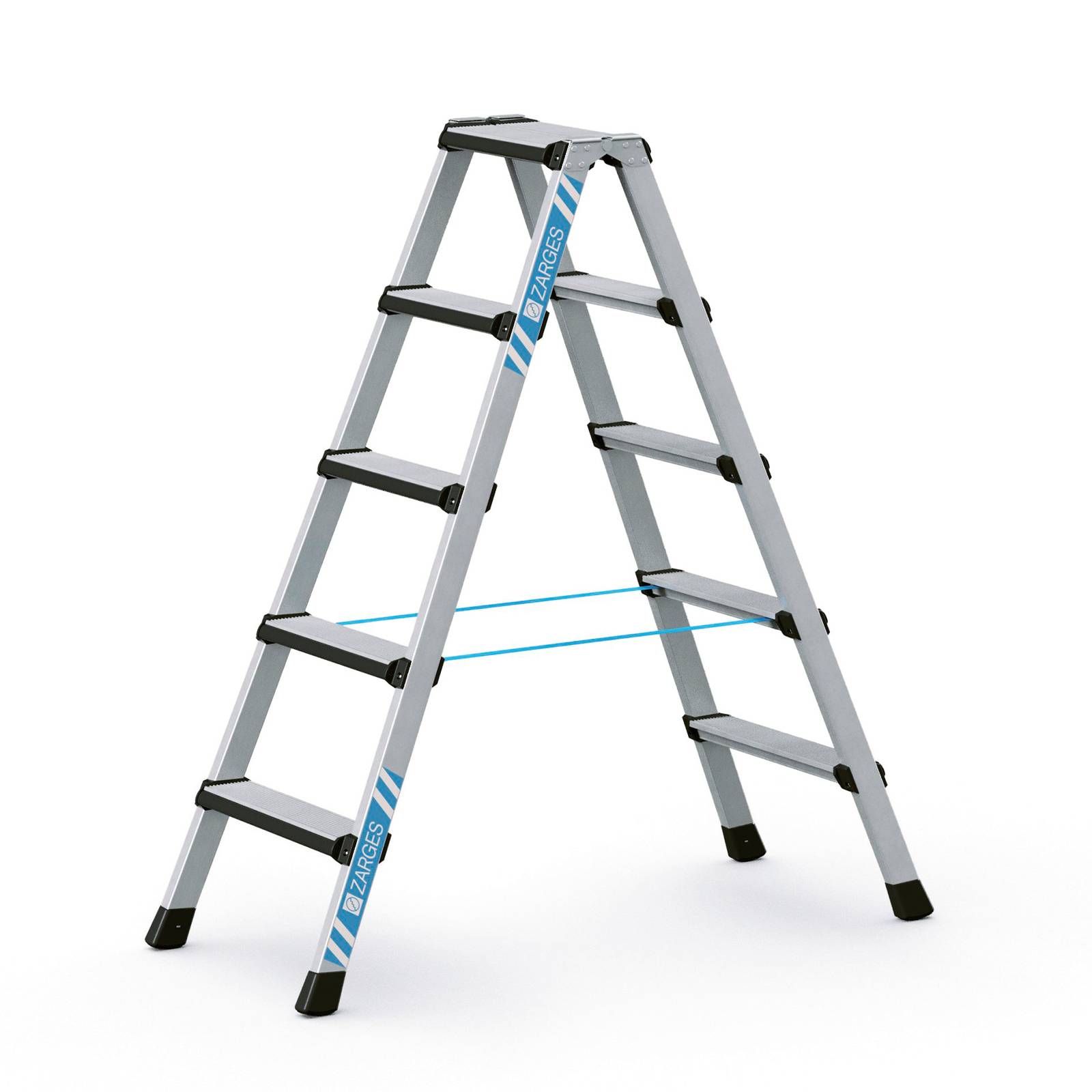 Zarges Comfortstep B Stehleiter mit gepolsterter Stufen-Vorderkante 2x5 Stufen-0