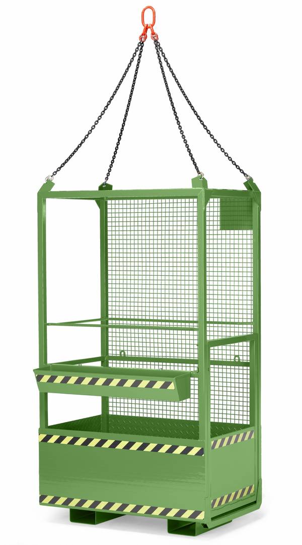 R+R Industrietechnik Arbeitskorb Typ RAK-Kranbar 1200x800x2200mm RAL6011 Resedagrün