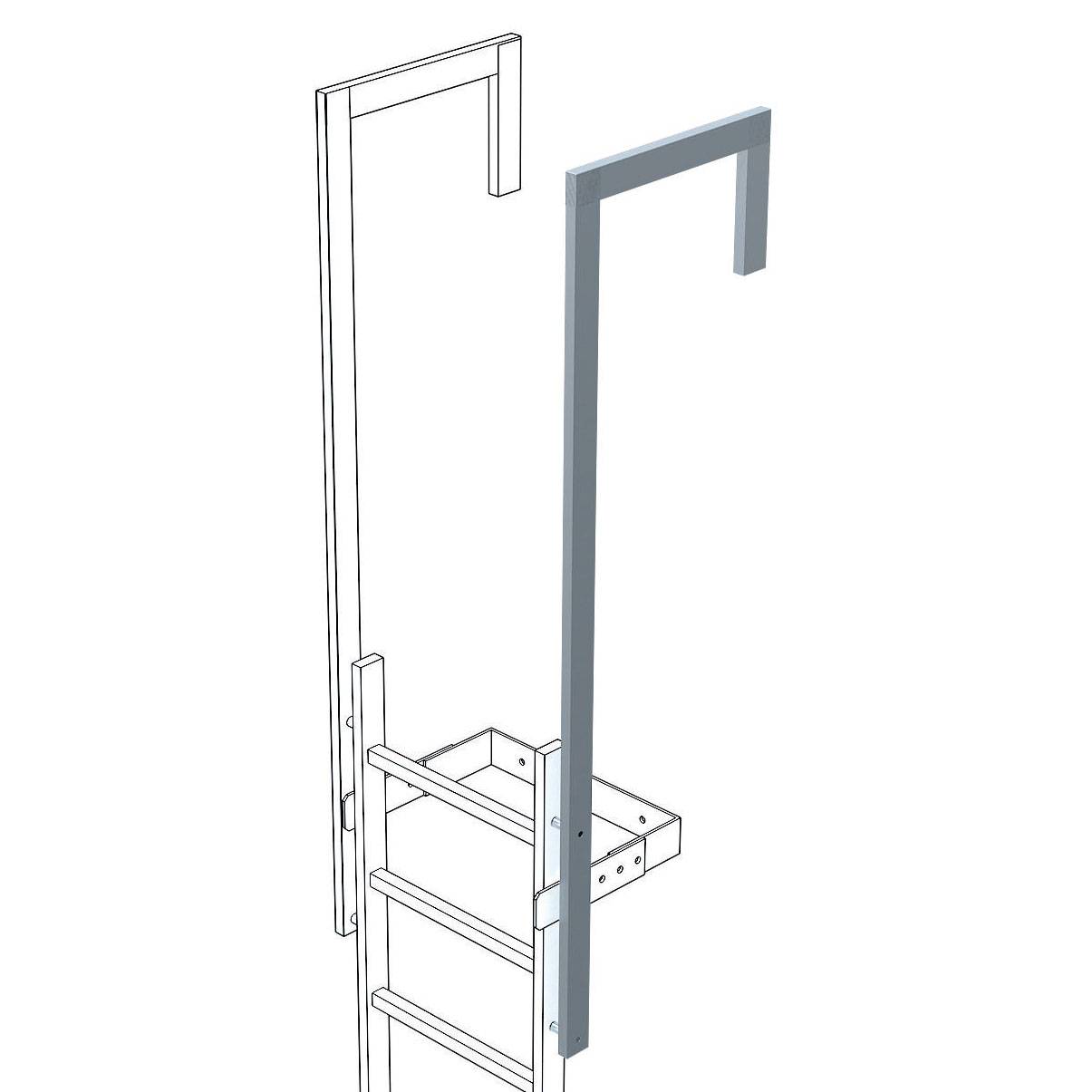 Zarges Ausstiegsholm abgewinkelt Stahl verzinkt 60x25mm-0