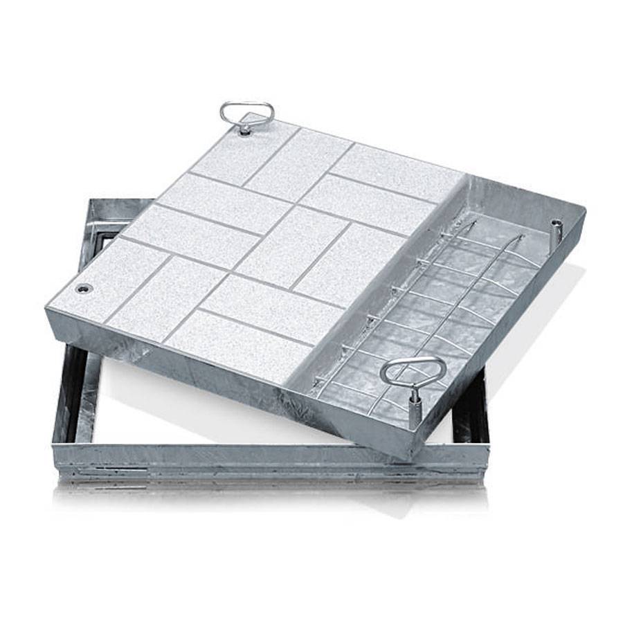 Zarges Schachtabdeckung aus Stahl mit Wanne 450 mm x 450 mm-0