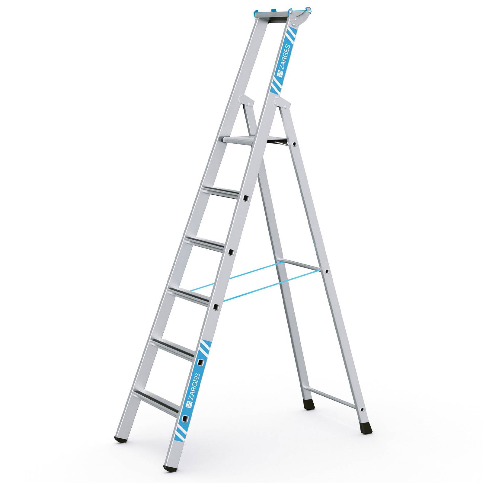 Zarges gebördelte Stehleiter Saferstep S eloxiert 6 Stufen-0