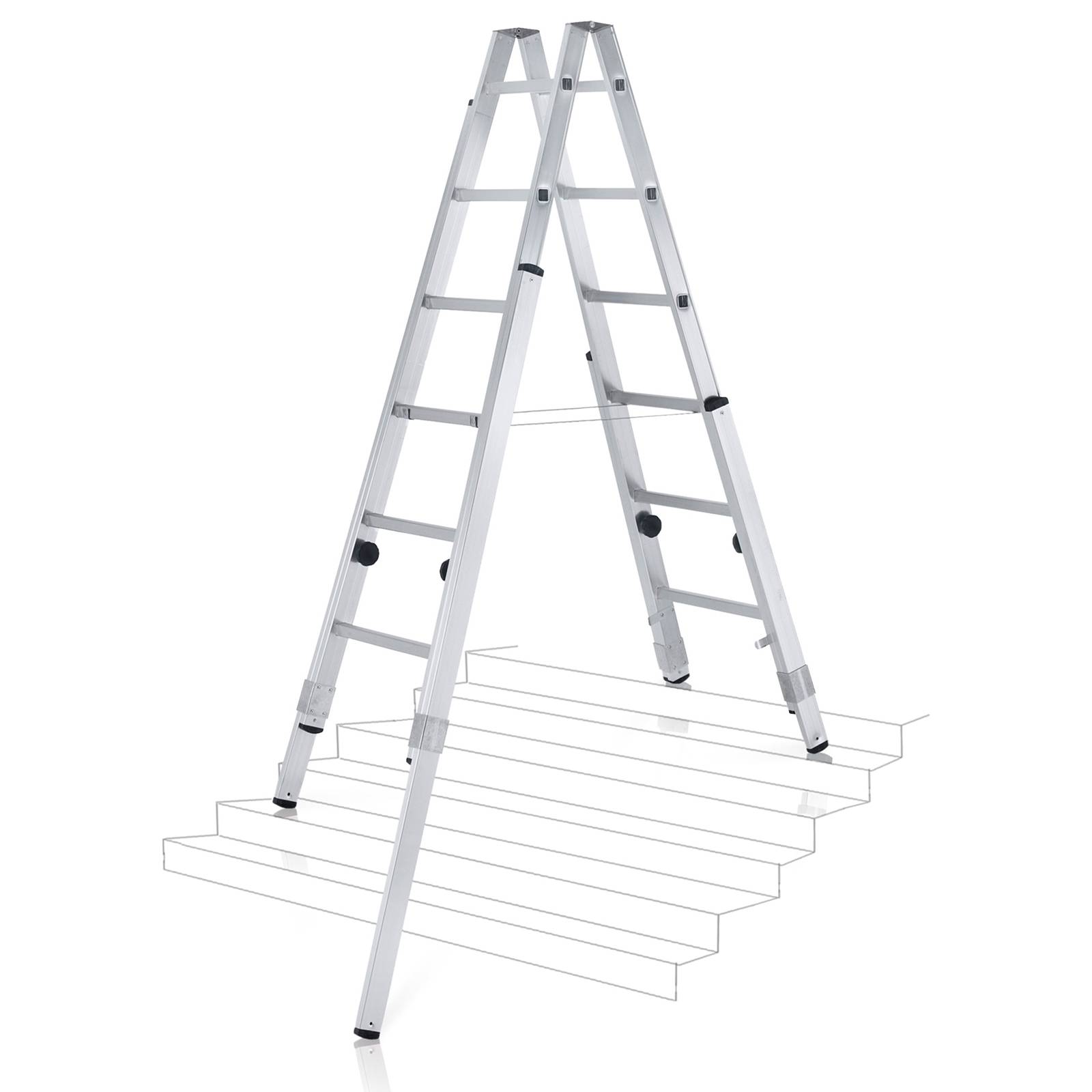 Zarges Stehleiter Varioflex B mit verlängerbaren Holmen 2x8 Stufen-0