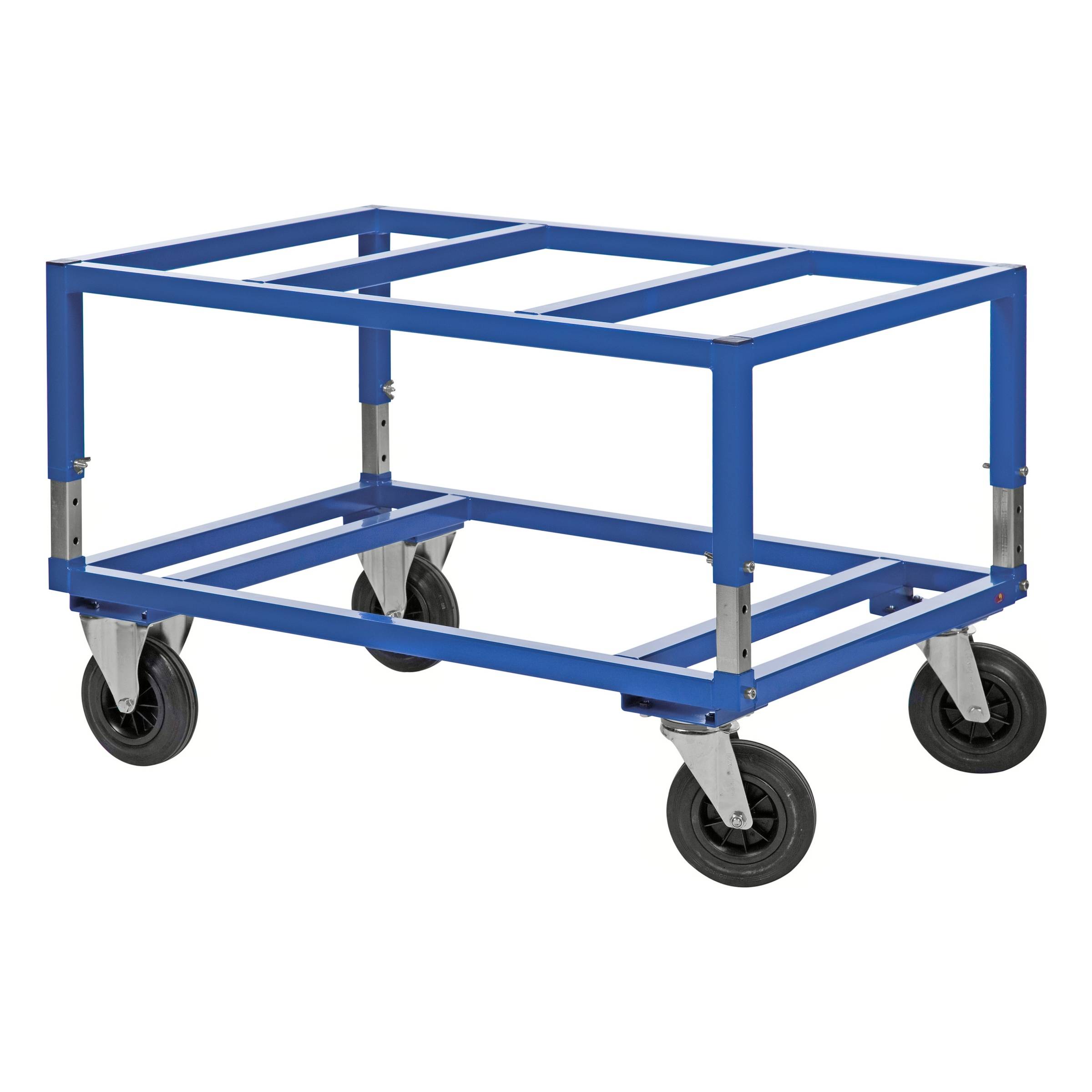 Kongamek Palettenwagen in rot höhenverstellbar 655mm hoch ohne Bremse für Paletten 1200x1000mm-0