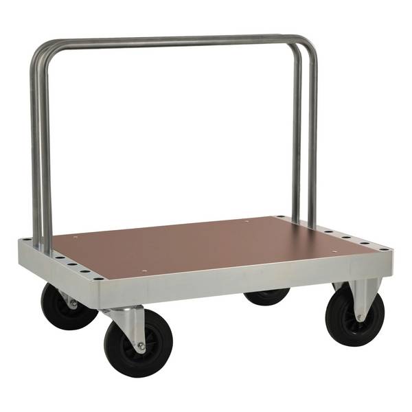 Kongamek Plattformwagen verzinkt 300mm hoch mit 2 Stahlbügeln und Ladefläche 1140x800mm aus MDF mi