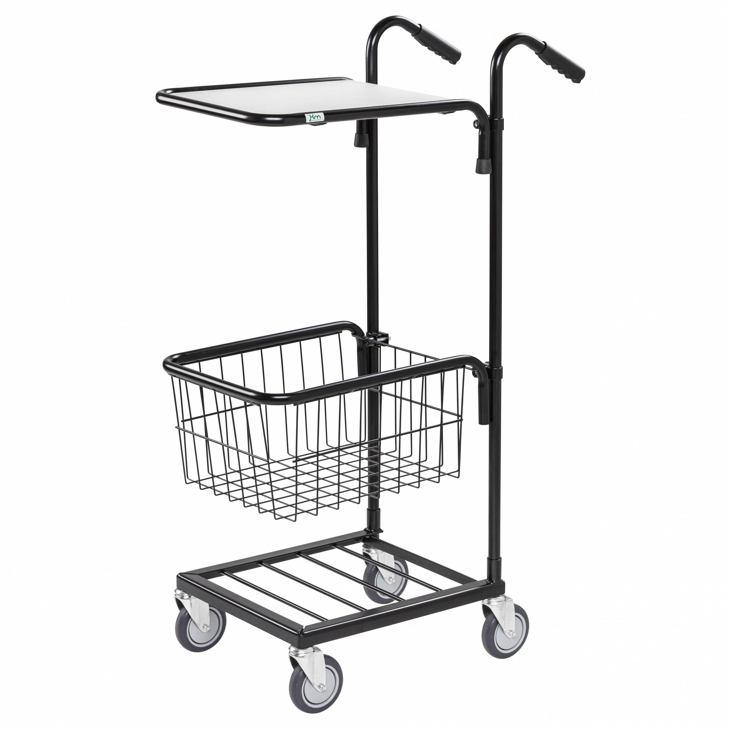 Kongamek Mini- Servierwagen verzinkt Ladefläche 410x355mm mit Korb und Bremse-0