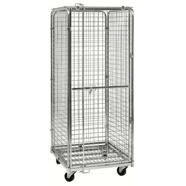 Kongamek Sicherheitscontainer 720x830x1840mm verzinkt mit Gitterboden, 4 Gitterwänden und Tür ohne