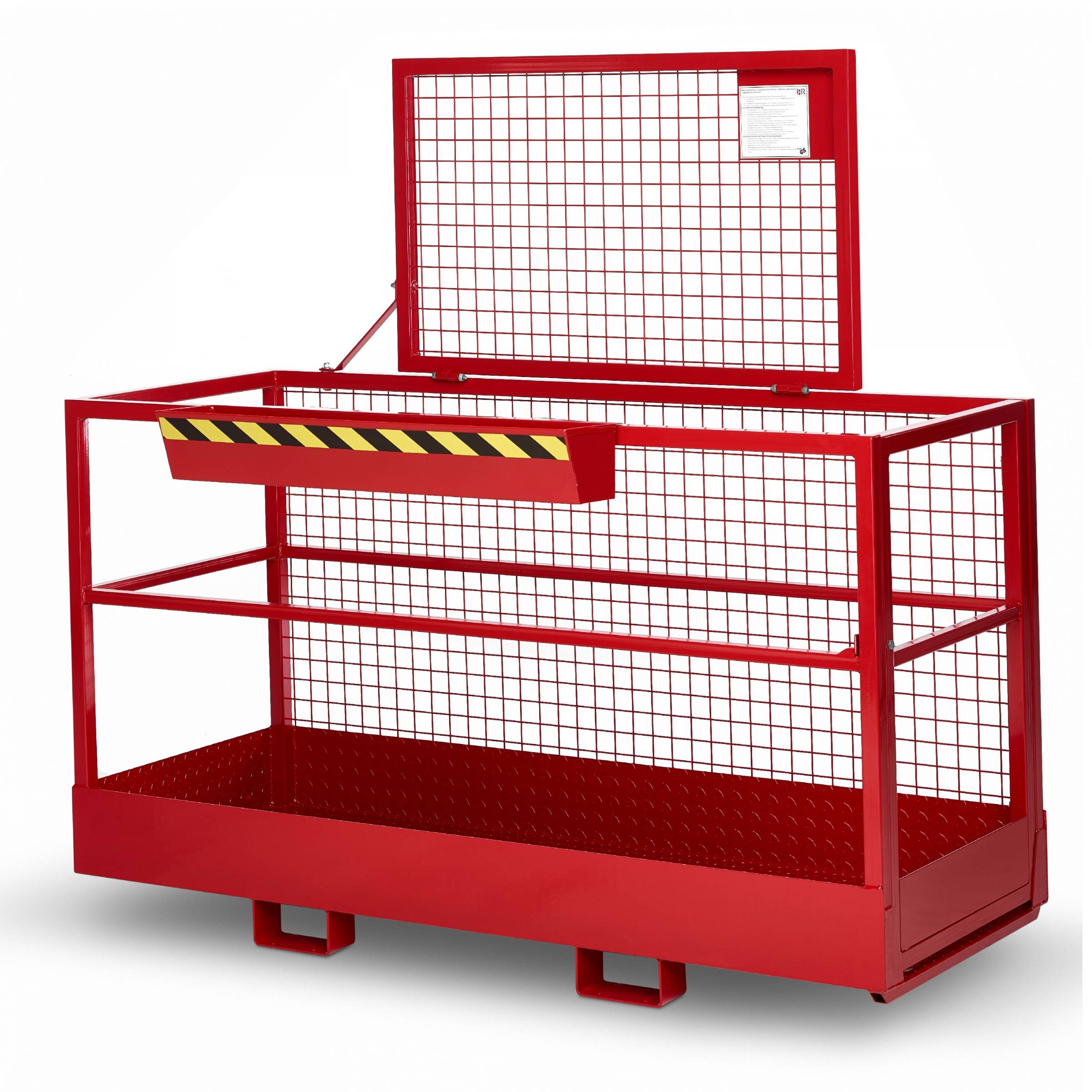 R+R Industrietechnik Arbeitskorb Typ RAK-Big 2000x800x1910mm RAL 3000 Feuerrot-0