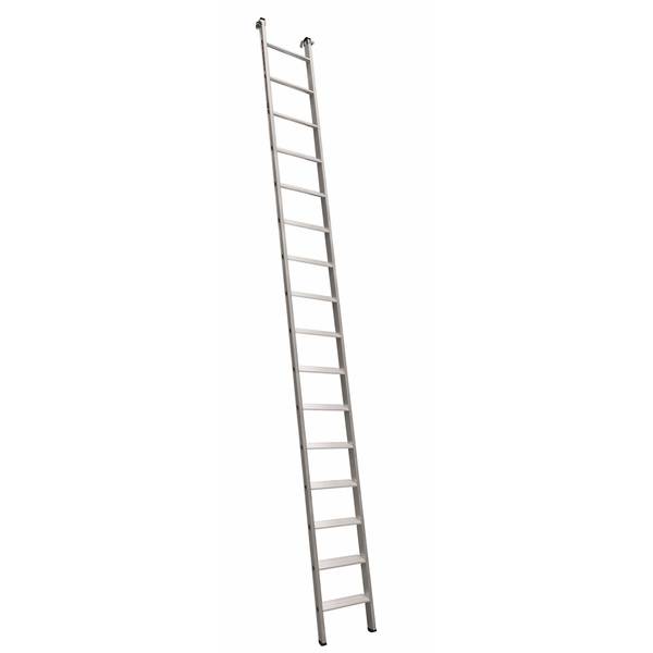 Euroline Premium 30176 Alu Stufenanlegeleiter mit Vario Einhängehaken Ø 60mm 16 Stufen