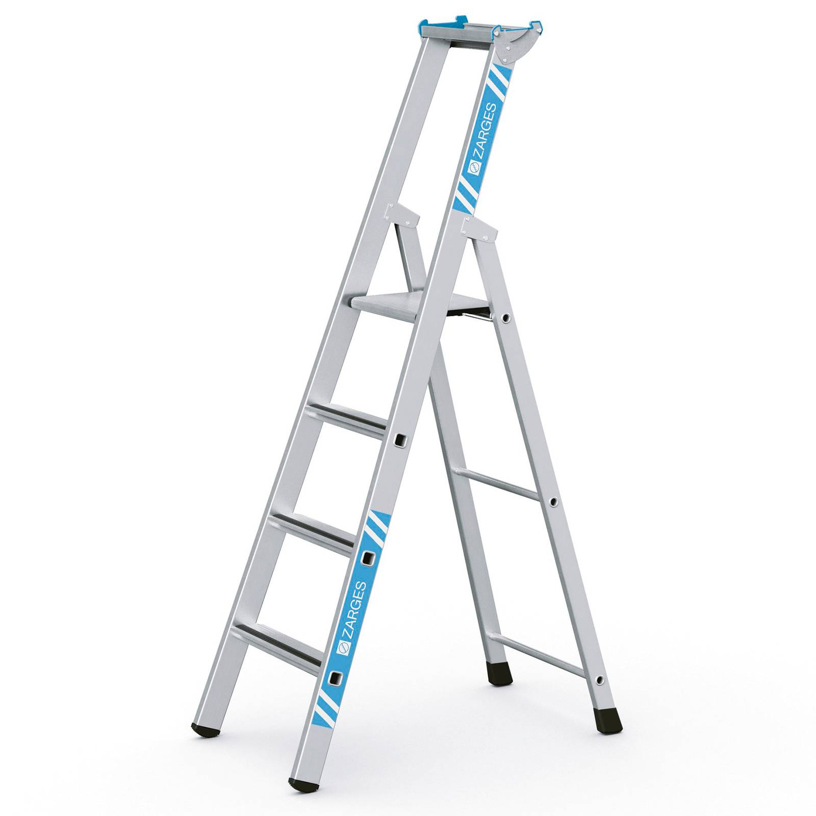 Zarges gebördelte Stehleiter Saferstep S eloxiert 4 Stufen-0