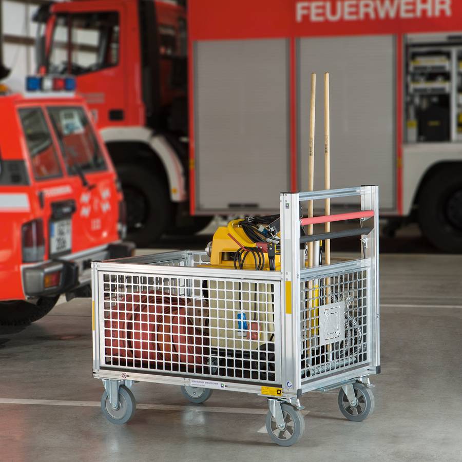 Rollcontainer mit Gitterbox halbhoch-2