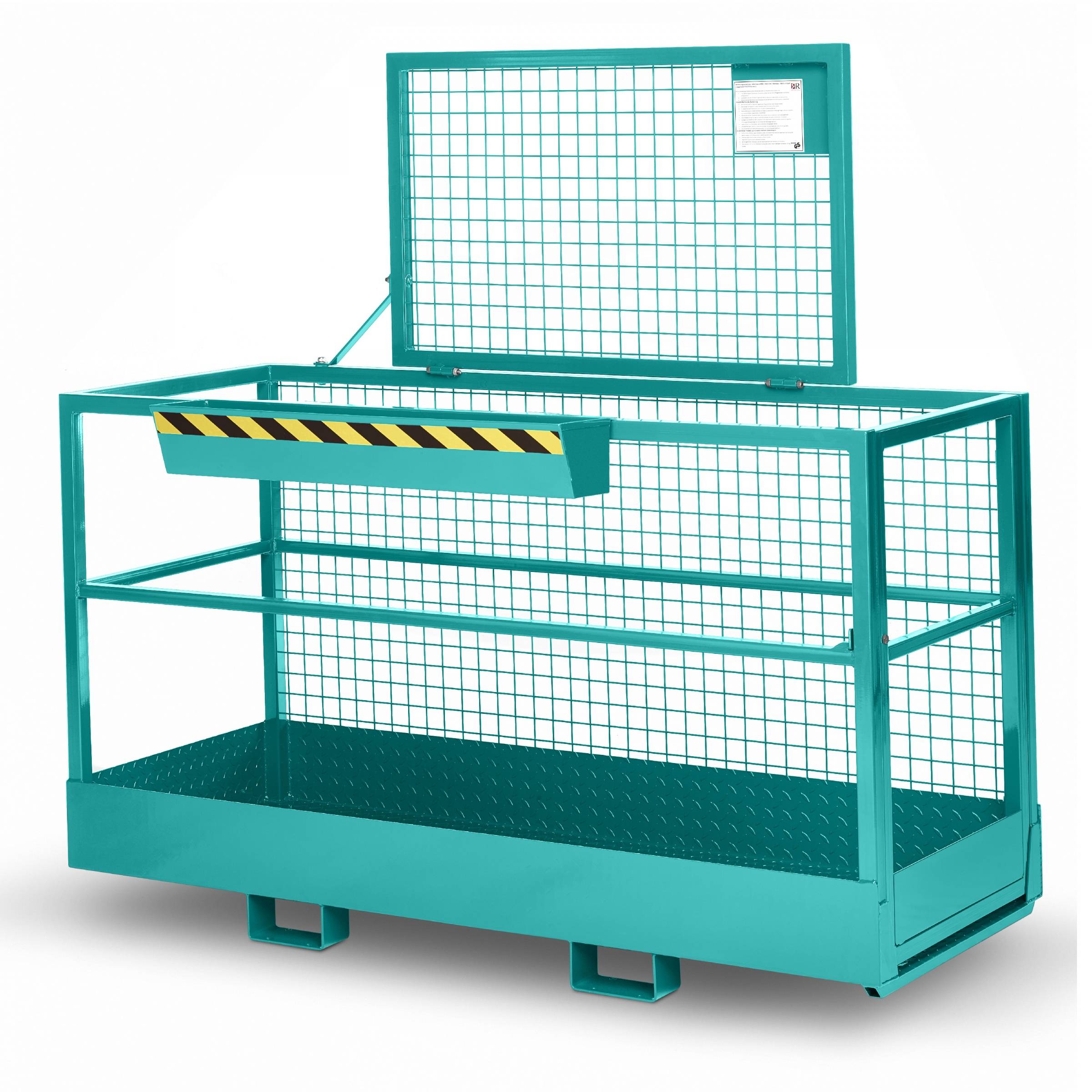 R+R Industrietechnik Arbeitskorb Typ RAK-Big 2000x800x1910mm RAL5018 Türkisblau-0