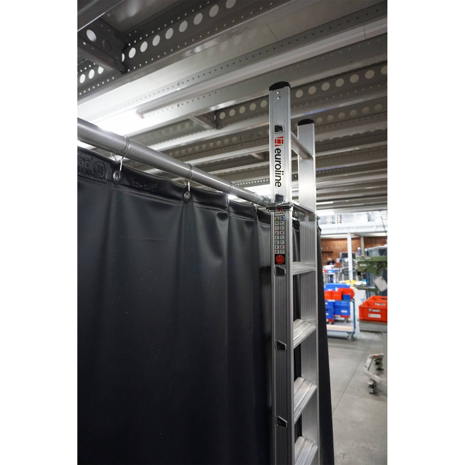 Euroline Premium 30176 Alu Stufenanlegeleiter mit Vario Einhängehaken Ø 60mm 12 Stufen-1