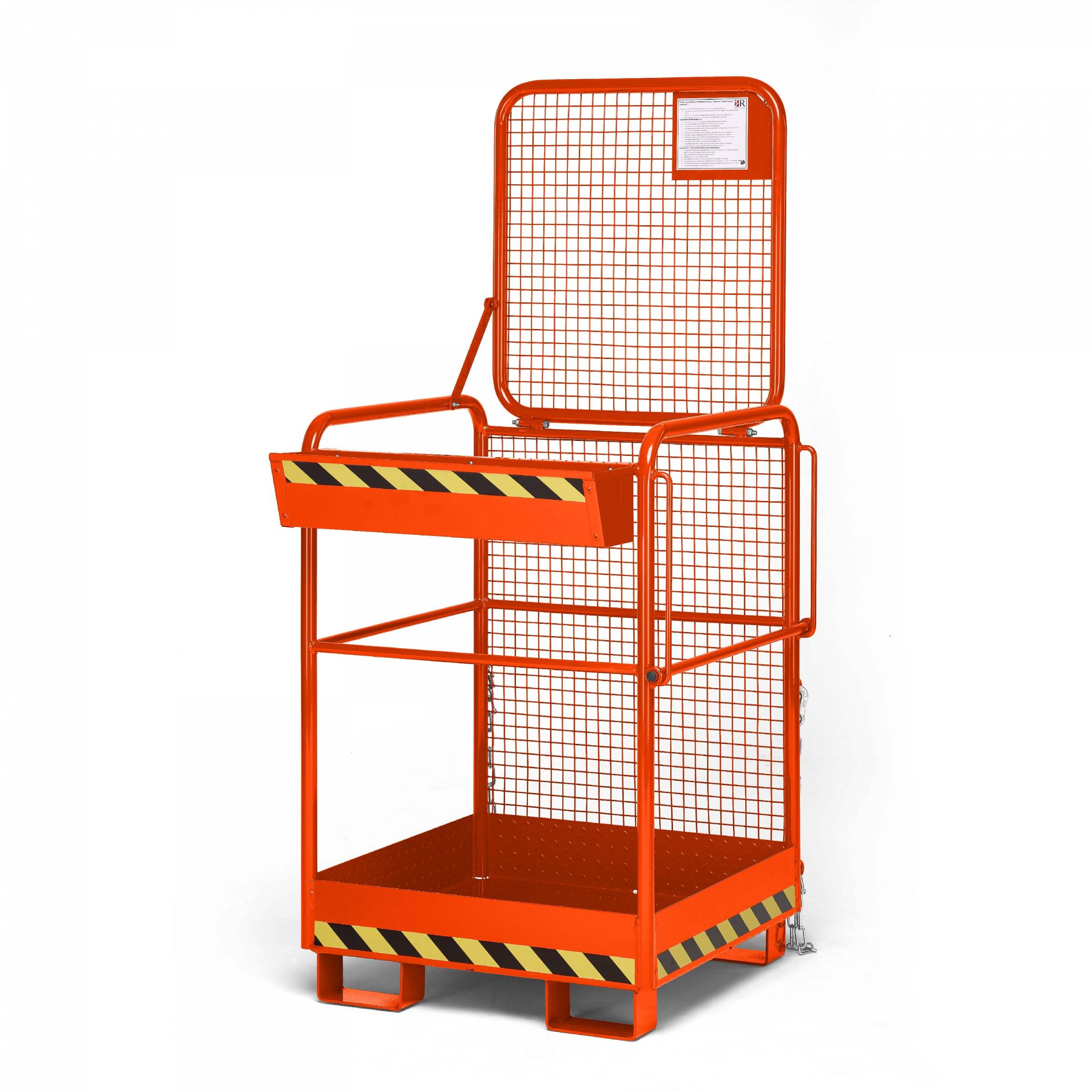 R+R Industrietechnik Arbeitskorb Typ RAK-ONE 800x800x1900mm RAL 2004 Reinorange-0