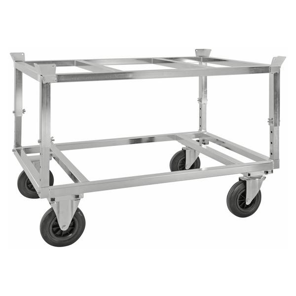 Kongamek Palettenwagen verzinkt und verschweißt, höhenverstellbar 700mm hoch mit Bremse für Palet