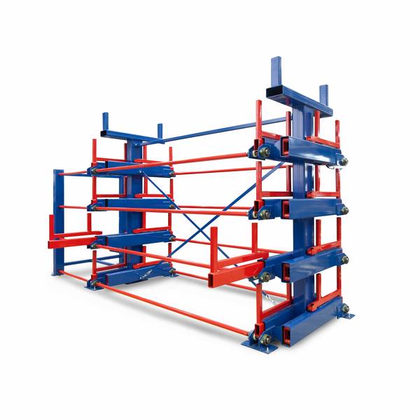 RR Industrietechnik Roll-Aus-Regal einseitg Typ RRA-D25 2x4 Lagerebenen plus Dachablage 1500kg Tragl