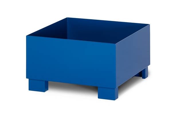 RR Industrietechnik Auffangwanne aus Stahl für 1x 200 Liter Fass ohne Gitterrost RAL 5010 enzianblau