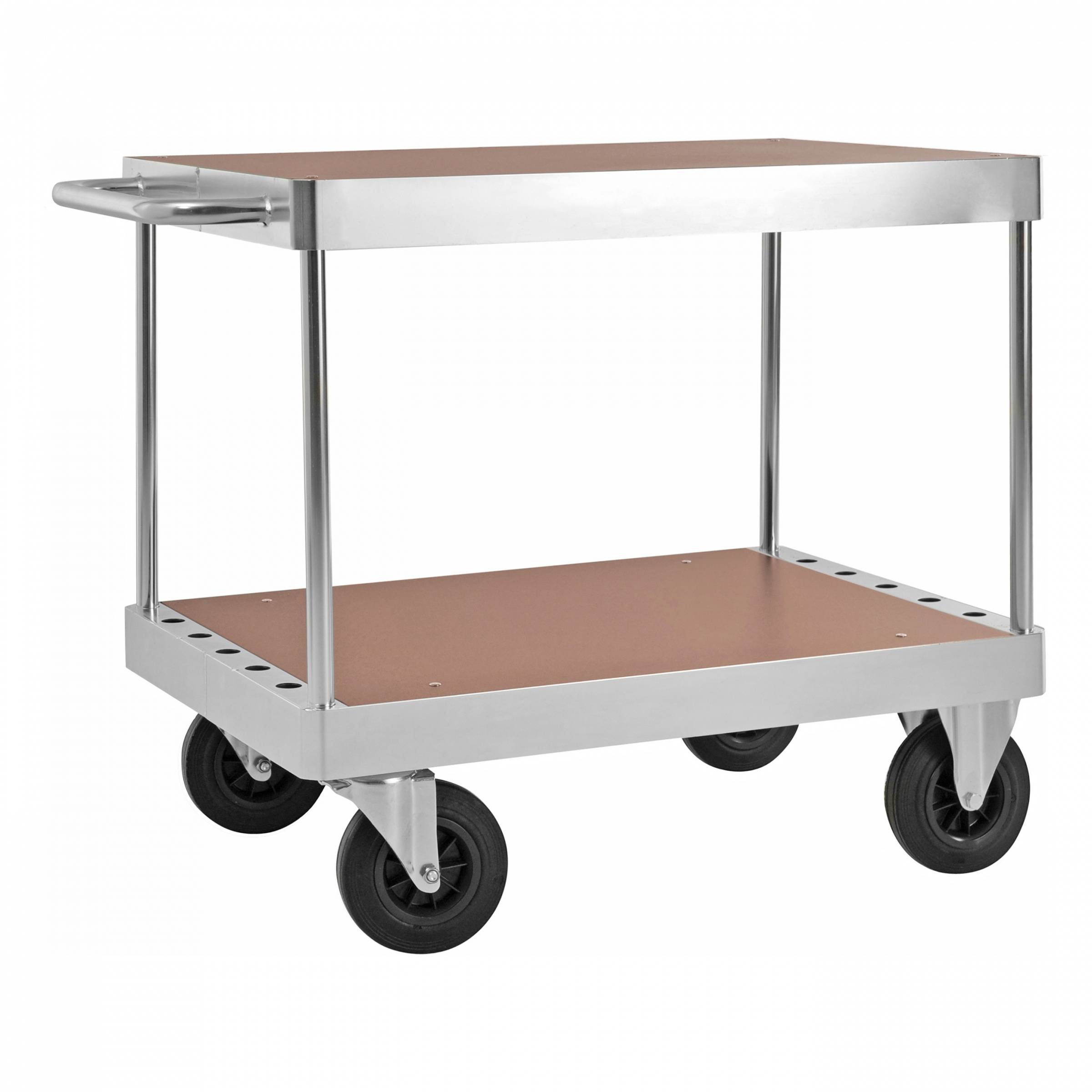 Kongamek Tischwagen verzinkt 1200x800mm Ladefläche aus MDF mit Bremse-0
