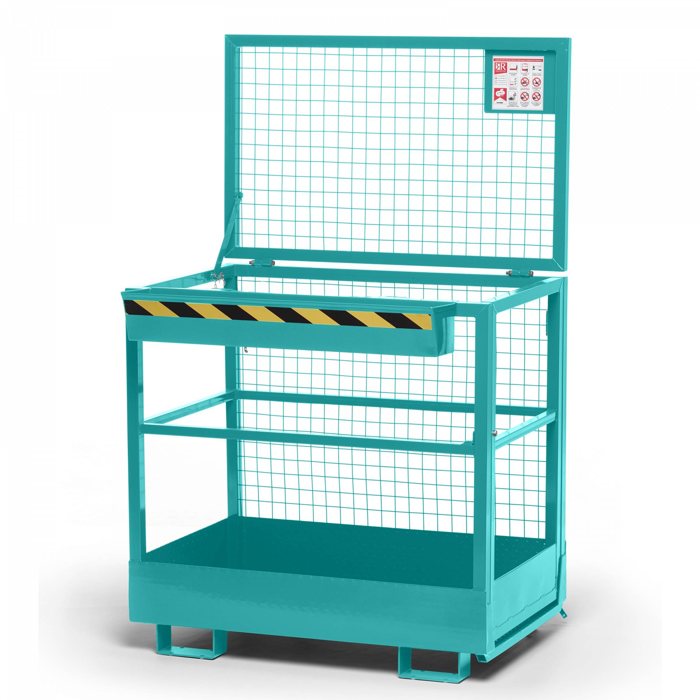 R+R Industrietechnik Arbeitskorb Typ RAK 1200x800x1910mm RAL5018 Türkisblau-0