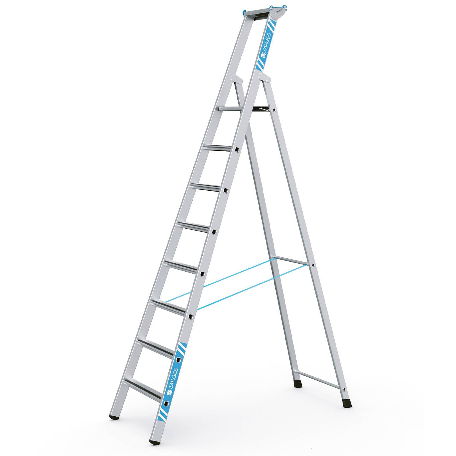 Zarges gebördelte Stehleiter Saferstep S eloxiert 8 Stufen-0