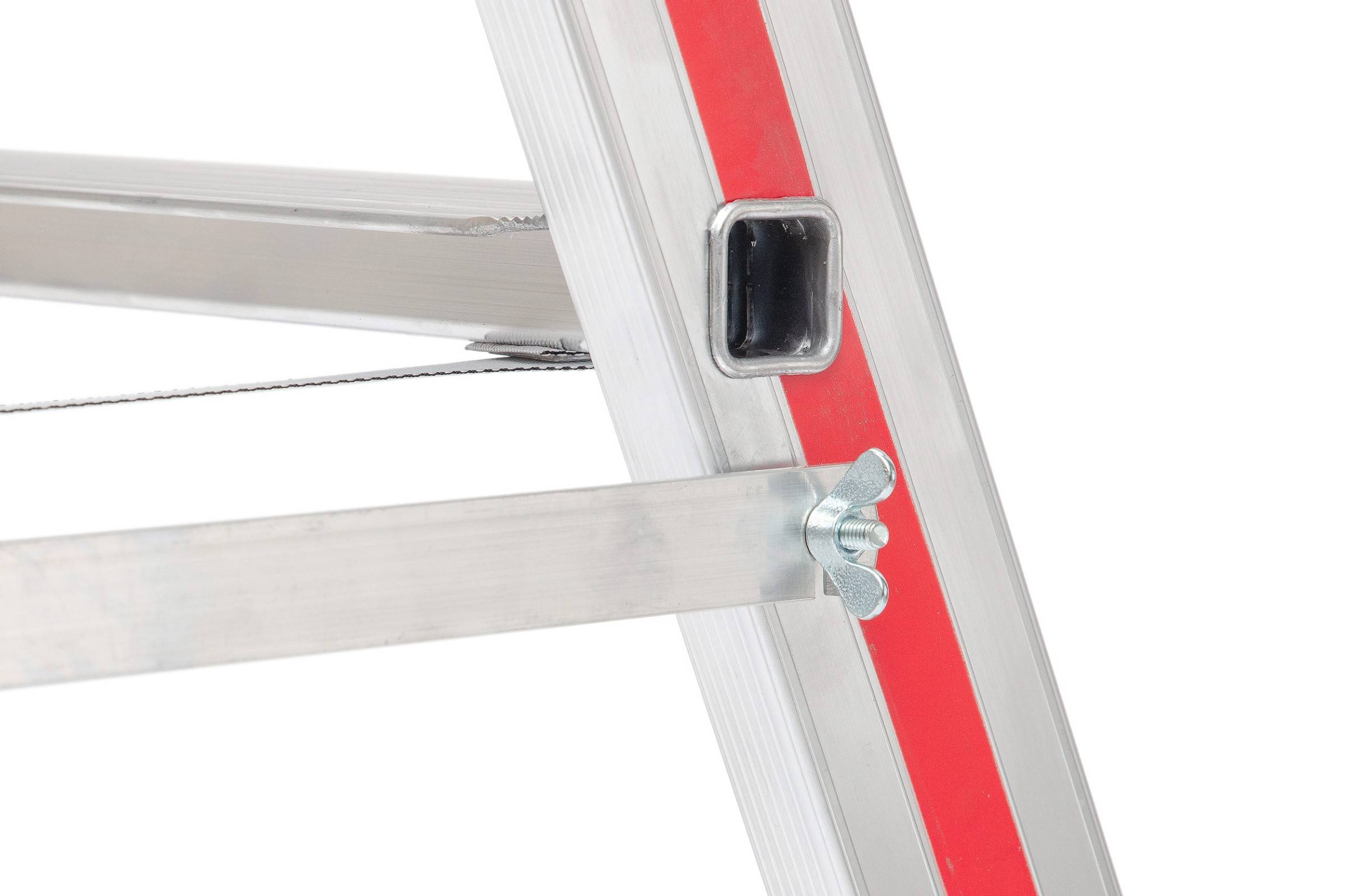 Hymer Stufenstehleiter mit Rollen 2x8 Stufen-4