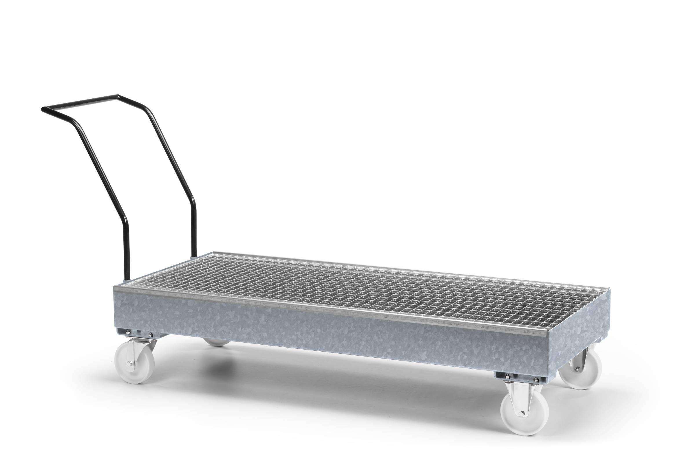 RR Industrietechnik Fahrbare Auffangwanne aus Stahl für 3x 200 Liter Fass mit Gitterrost verzinkt-0