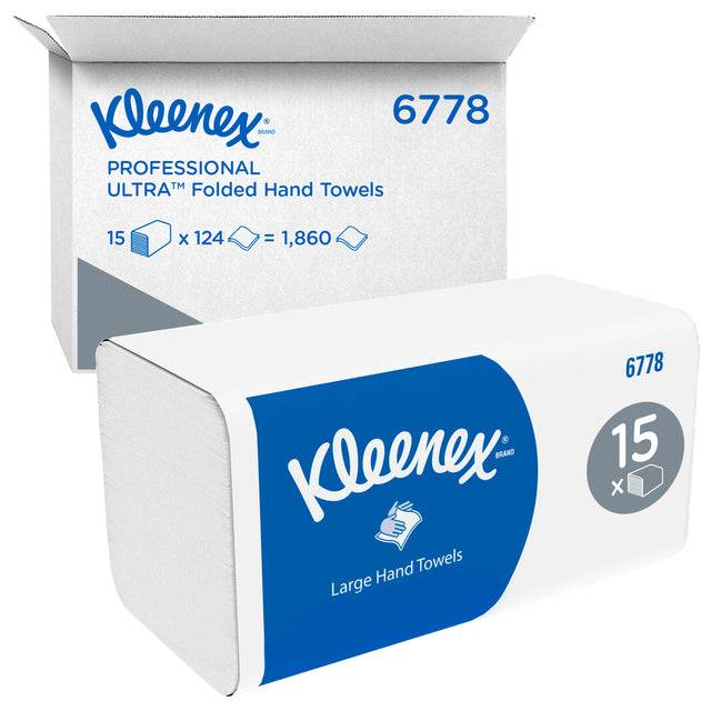 KIMBERLY-CLARK - Kleenex Ultra Medium - Papiertücher - AIRFLEX-Gewebe - 124 Blätter - Interfold-Falzung - weiß (Packung-2