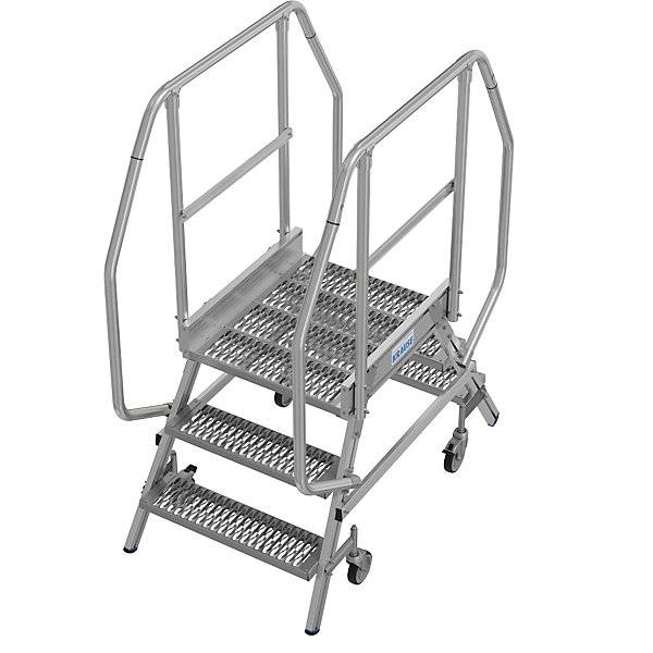 Podestleiter mit R13-Rutschhemmung mit beidseitigem Aufstieg 2x3 Stufen inkl. Plattform. Krause-Werk GmbH & CO.-0