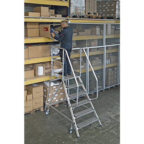 Podestleiter mit R13-Rutschhemmung mit einseitigem Aufstieg 6 Stufen inkl. Plattform. Krause-Werk GmbH & CO. KG-1