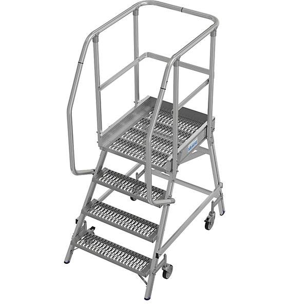 Podestleiter mit R13-Rutschhemmung mit einseitigem Aufstieg 4 Stufen inkl. Plattform. Krause-Werk GmbH & CO. KG