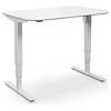 Schreibtisch Atlanta Trend elektrisch höhenverstellbar gerade abgerundete Ecken BxT 1200 x 800 mm weiß/weiß.