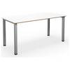Mehrzwecktisch DUO-U Trend gerade Platte abgerundete Ecken Tiefe 800 mm Breite 1600 mm weiß silber. TAKKT