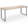 Mehrzwecktisch DUO-O Trend gerade Platte abgerundete Ecken Tiefe 800 mm Breite 1800 mm Eiche / silber. TAKKT
