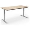 Mehrzwecktisch DUO-T Trend gerade Platte abgerundete Ecken Tiefe 800 mm Breite 1400 mm Eiche silber. TAKKT