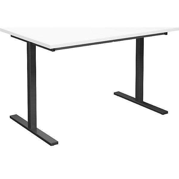 Mehrzwecktisch DUO-T gerade Platte HxT 740 x 800 mm Breite 1200 mm weiß schwarz. TAKKT Industrial & Packaging-0