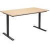 Mehrzwecktisch DUO-T gerade Platte HxT 740 x 800 mm Breite 1400 mm Birke schwarz. TAKKT Industrial &