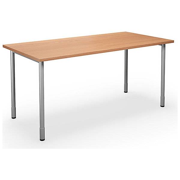 Mehrzwecktisch DUO-C gerade Platte HxT 700 - 800 x 800 mm Breite 1600 mm Buche silber. TAKKT Industrial &