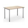 Mehrzwecktisch DUO-C Trend gerade Platte abgerundete Ecken Tiefe 800 mm Breite 1200 mm Eiche silber. TAKKT